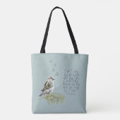 Ich singe in Lord Psalm Bird Art Christlich Tasche (Rückseite)