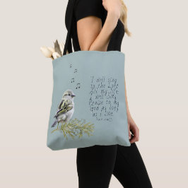 Ich singe in Lord Psalm Bird Art Christlich Tasche