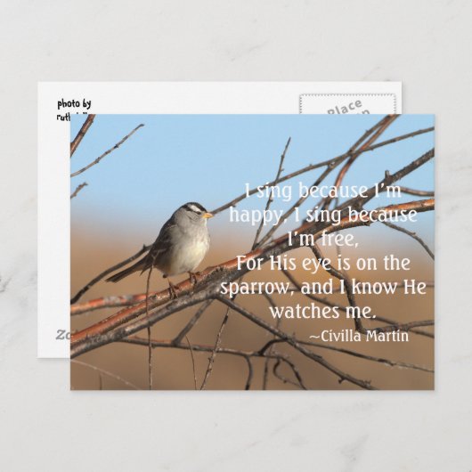 Ich singe, weil ich glücklich bin postkarte (Vorne/Hinten)