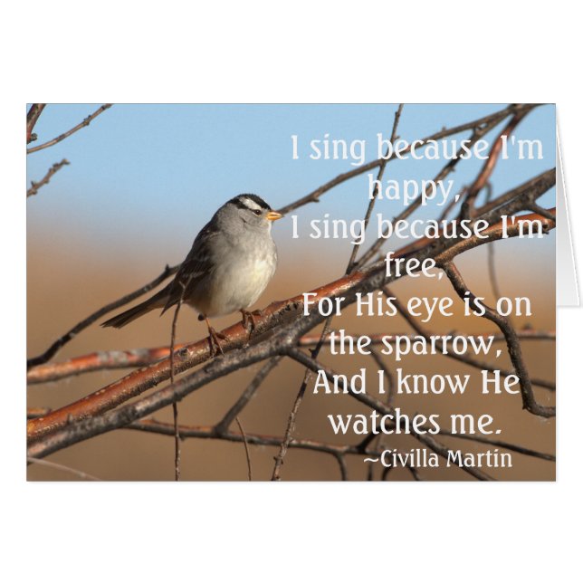 Ich singe, weil ich glücklich Sparrow bin (Vorderseite (Horizontal))