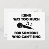 Ich singe zu viel postkarte (Vorne/Hinten)