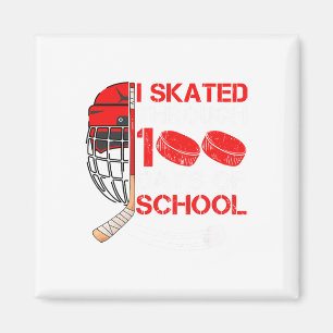 Ich skate durch 100 Schultage Eis-Hockey-Fan Magnet