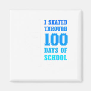Ich skate durch 100 Schultage Eishockey-Junge Magnet