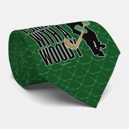 Ich Skate mit einem Woody (Hockey) Neck Tie Krawatte (Gerollt)