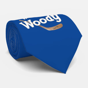 Ich Skate mit Woodie Hockey Stick Blue Neck Tie Krawatte
