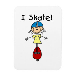 Ich Skate Skateboard Fahrendes Mädchen Magnet
