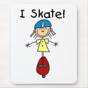 Ich Skate Skateboard Fahrendes Mädchen Mousepad