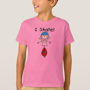 Ich Skate Skateboard Fahrendes Mädchen T-Shirt