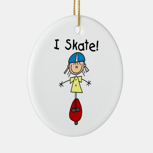 Ich Skate Skateboarding Girl Keramik Ornament (Rechts)