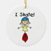 Ich Skate Skateboarding Girl Keramik Ornament (Vorne)