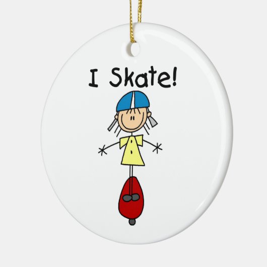 Ich Skate Skateboarding Girl Keramik Ornament (Links)