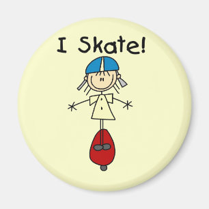 Ich Skate Skateboarding Girl Magnet
