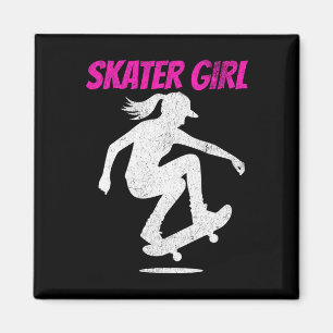 Ich skate wie ein Mädchen Skateboarden Skateboard  Magnet