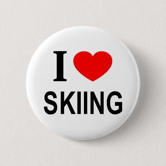 ICH ❤️ SKIFAHREN I LIEBE SKIING I HERZSKIING BUTTON (Vorderseite)