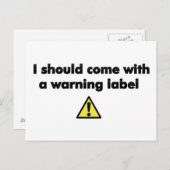 Ich sollte ein Warnschild mitbringen Postkarte (Vorne/Hinten)