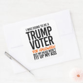 Ich sollte zu Halloween Trump-Wähler werden Quadratischer Aufkleber (Umschlag)