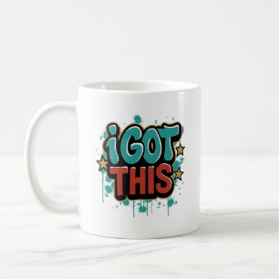 ICH SORG DAFÜR Graffiti-Style-Motiv-Typografie  Kaffeetasse