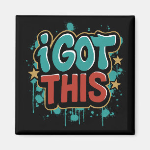 ICH SORG DAFÜR Graffiti-Style-Motiv-Typografie  Magnet