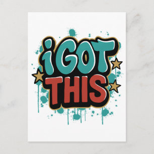ICH SORG DAFÜR Graffiti-Style-Motiv-Typografie  Postkarte