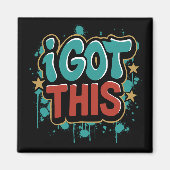 ICH SORG DAFÜR Graffiti-Style Motivations-Typograf Magnet (Vorne)