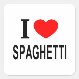 Ich ❤️ SPAGHETTI Ich liebe SPAGHETTI Ich liebe SPA Quadratischer Aufkleber