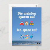„Ich spare auf … Reisen!“ Postkarte (Vorne/Hinten)