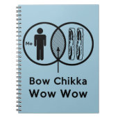 Ich + Speck = Bogen Chikka wow wow Notizblock (Vorderseite)