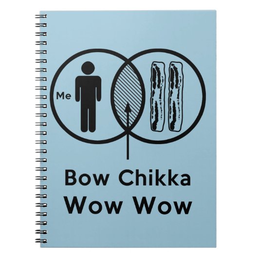 Ich + Speck = Bogen Chikka wow wow Notizblock (Vorderseite)