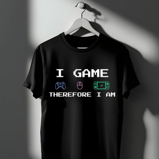 Ich Spiele, Also Bin Ich Pixel Art Gamer T-Shirt