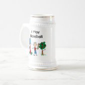 Ich spiele Baseball Bierglas (Vorderseite Links)