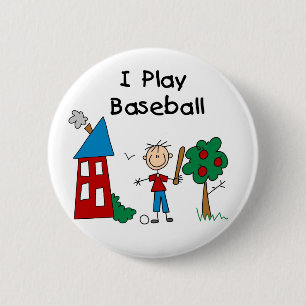 Ich spiele Baseball Button