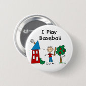 Ich spiele Baseball Button (Vorne & Hinten)