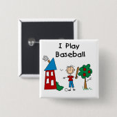 Ich spiele Baseball Button (Vorne & Hinten)