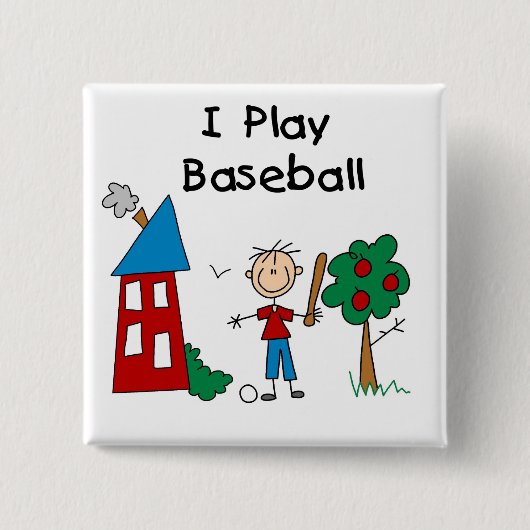 Ich spiele Baseball Button (Vorderseite)