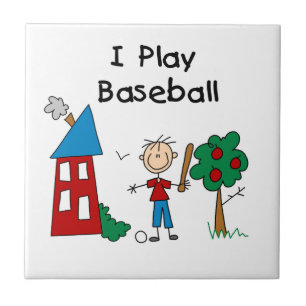 Ich spiele Baseball Fliese