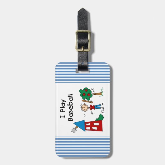 Ich spiele Baseball Gepäckanhänger (Vorderseite vertikal)