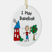 Ich spiele Baseball Keramikornament (Rechts)
