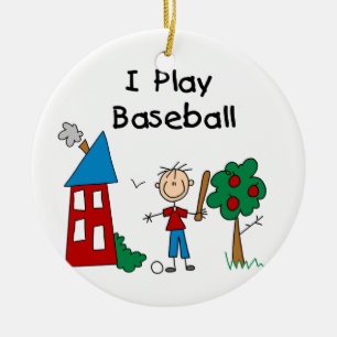 Ich spiele Baseball Keramikornament