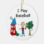 Ich spiele Baseball Keramikornament (Links)