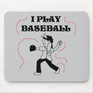 Ich spiele Baseball-Mädchen-T-Shirts und Geschenk Mousepad