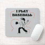 Ich spiele Baseball-Mädchen-T-Shirts und Geschenke Mousepad (Mit Mouse)