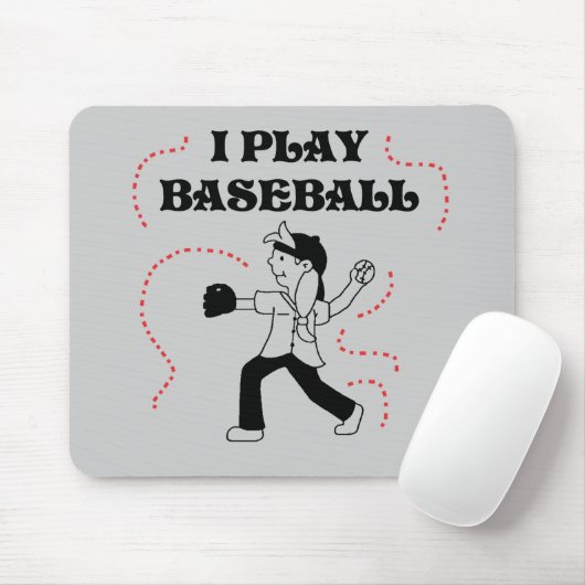 Ich spiele Baseball-Mädchen-T-Shirts und Geschenke Mousepad (Mit Mouse)