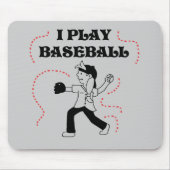 Ich spiele Baseball-Mädchen-T-Shirts und Geschenke Mousepad (Vorne)