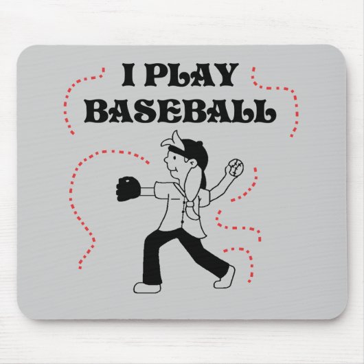 Ich spiele Baseball-Mädchen-T-Shirts und Geschenke Mousepad (Vorne)