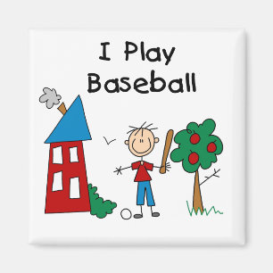 Ich spiele Baseball Magnet