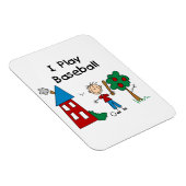Ich spiele Baseball Magnet (Rechte Seite)
