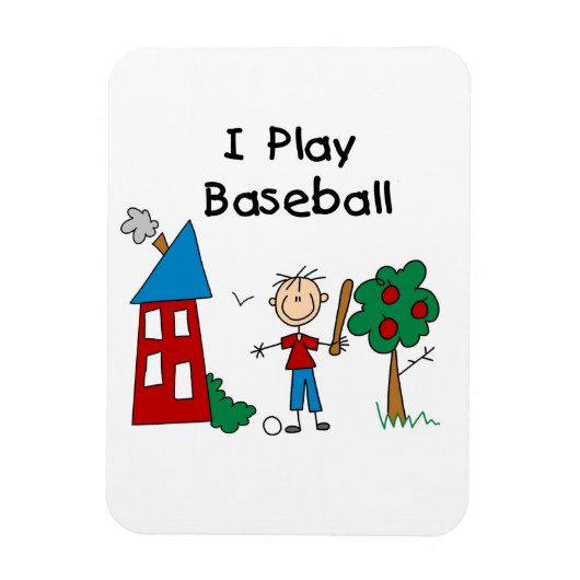 Ich spiele Baseball Magnet (Vertikal)