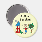 Ich spiele Baseball Magnet (Vorderseite/Rückseite)