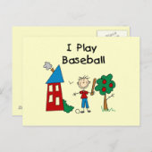 Ich spiele Baseball Postkarte (Vorne/Hinten)