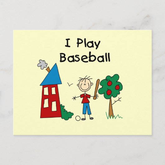 Ich spiele Baseball Postkarte (Vorderseite)